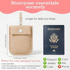 Undercover Bra Wallet, Hidden Travel Pouch with Adjustable Elastic Strap, Secret Stash Pocket for Passport, Credit Cards, Money and Valuables (Khaki)