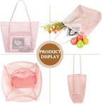 Fammart Mesh Beach Bag, Large Beach Tote with Zipper Pocket, Toys Pool Bag for Family Travel Vacation Cruise Essentials