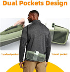 Portable Folding Camp Stool with 2 Side Pockets, Lightweight Foldable Camping Stool for Adults, Backpacking Travel Fishing Stool, Compact Folding Seat Collapsible Purse Chair (Green)