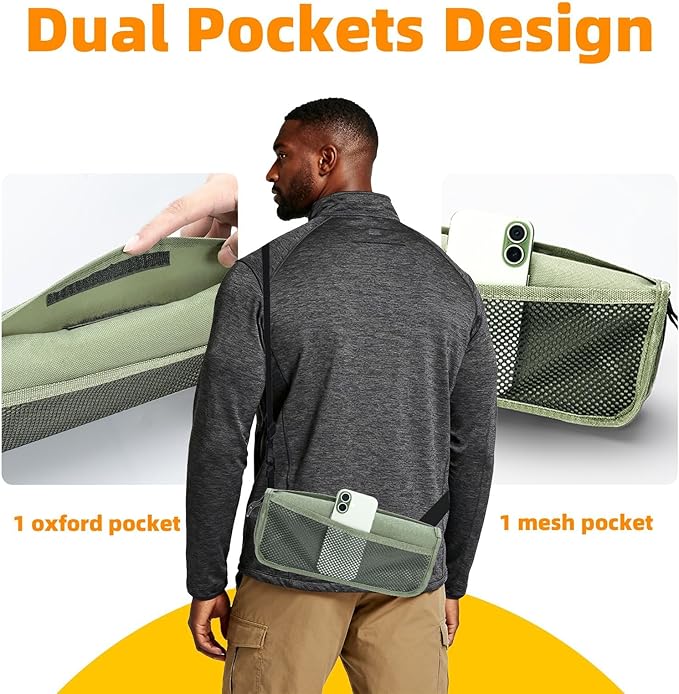 Portable Folding Camp Stool with 2 Side Pockets, Lightweight Foldable Camping Stool for Adults, Backpacking Travel Fishing Stool, Compact Folding Seat Collapsible Purse Chair (Green)