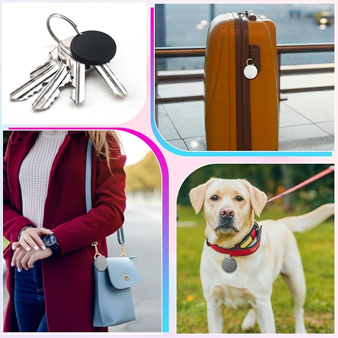 Konohan 5 Packs Smart Item Finder Portable Tracker GPS Tracking Mobile Anti Loss Smart Device Key Finder Tag Locator with Sound for Bags Wallets Backpacks Pets Keys Luggage(Stylish)