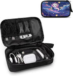 Cartoon Axolotl Print Travel Cable Organizer Bag Waterproof Portable Electronic Accessories Organizer for USB Cable Cord Phone Charger Headset Wire SD Card