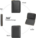 Travel Passport Wallet RFID Blocking Passport Holder-Women and Men with Zippered Ladies Passport Cover