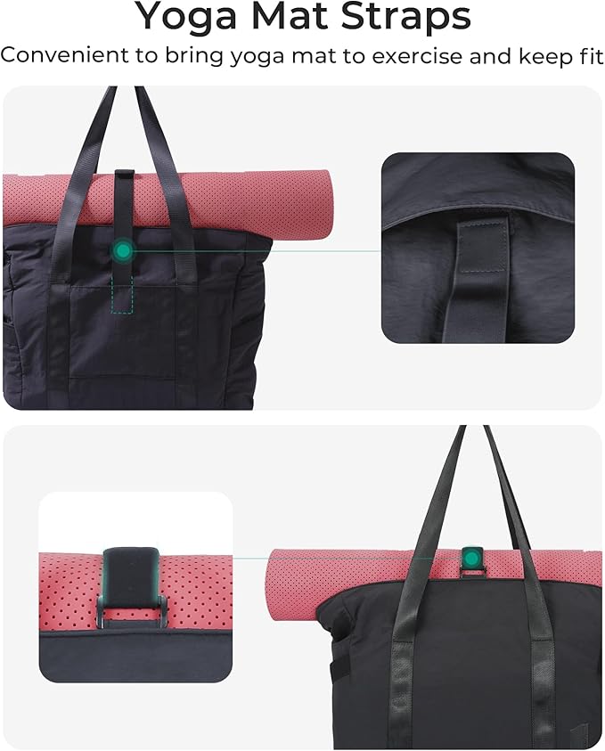 BAGSMART Tote Bag for Women, Tote Bag with Zipper Work Tote with Compartments Nurse Shoulder Hanbag for Travel, Gym