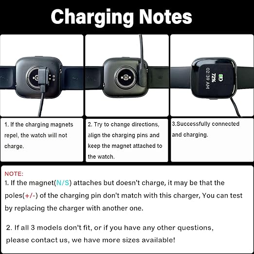Smart Watch Charger, 3-Pack [2.5mm+2.8mm+4mm] for Veryfit, Da Fit, Gloryfit Magnetic Charging Cable, for 3 Types of smartwatches