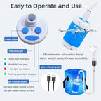 Portable Shower for Camping, Rechargeable Portable Camping Shower Pump with USB-C, Camp Shower with 3 Spray Modes, Outdoor Shower Kit for Camping, RV, Travel, Pet Bath, Watering Plants (+ Mesh Bag)