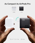 INIU 65W USB C Charger Block, 3-Port GaN Fast Charging Adapter with 100W Cable & Advanced Protection, Foldable Travel Charger for iPhone 17 16 15 Pro Max, iPad, Samsung S26 S25 Ultra, Pixel 10 9 etc