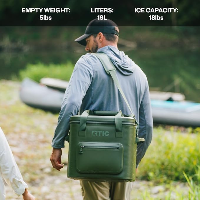 RTIC Ultra-Tough Soft Cooler Pro, Insulated, Waterproof, Leak Proof, Portable Floating Bag for Beverage, Drink, Lunch, Outdoor, Beach, Car, Camping, Picnic, Fishing, Boat