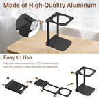 Foldable Pour Over Coffee Maker Stand, Aluminum Portable Electric Espresso Machine Stand Compatible with Outin, Portable Coffee Makers, General Funnels Black