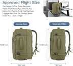 Gieury Travel Backpack, Extra Large 50L Expandable Backpack for Men Women, Carry On Backpack For Airplanes, Travel Essentials Luggage Suitcase Daypack Travel Gift Weekender Bag, Army Green