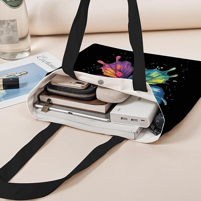 ANNA QUEEN Cat Tote Bag Shoulder Bag Handle Bag for Gym Yoga Picnic Beach Kitchen Reusable