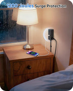 Electrical Outlet Extender Stick, Features 4 USB & 6 Outlets, 39in Flexible Extension Cord Access Hard-to-Reach Outlets, Wall Plug Power Socket Expander Nightstands Sofa Desk