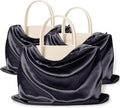 Vonty 3 Pack Silky Dust Bags for Shoes and Purses, Satin Drawstring Bag for HandBags Boots - Black Shoe Bag Silk Dust Cover Bag Protector Travel Storage Pouch(23.6 x 19.6 In)