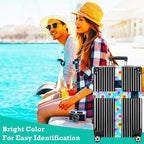 Luggage Straps for Suitcases TSA Approved Easy Pack Organized Suitcase Strap, Luggage Strap, Luggage Belt Strap, Bag Straps for Luggage. Buckle Straps Travel Accessories (Turqoise Flower)