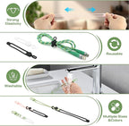 Silicone Cord Ties, Reusable 4.2in Cord Organizer for Charging Cables, Electrical Cords, Computer Wires, USB Data Cable Management(24Pcs, Black)