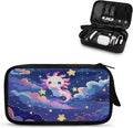 Cartoon Axolotl Print Travel Cable Organizer Bag Waterproof Portable Electronic Accessories Organizer for USB Cable Cord Phone Charger Headset Wire SD Card