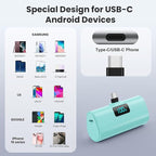 [2-Pack]Portable Charger for iPhone 16/15 Series,5200mAh PD USB C Power Bank Built-in USB-C Connector,Battery Pack Compatible with iPhone 16/16 Plus/16 Pro/16 Pro Max/15 Series,Android (Blue+Green)