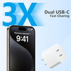 USB C Charger Block for Apple iPhone Air 17 16 15 14 13 12 11 Pro Max, 20W USBC Fast Charging Cube Plug Brick for Apple Watch iPhone iPad Airpods and More, 1Pack 2C USB-C Power Adapter, White