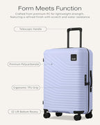 Coolife Carry On Luggage Expandable Hardside Upgrade PC Durable Lightweight Travel Suitcases with Dual Spinner Wheels & TSA Lock (Light Purple, Carry-On 20-Inch)