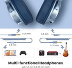 OneOdio A71 Hi-Res Studio Recording Headphones - Wired Over Ear Headphone with SharePort, Monitoring Mixing Foldable Headset with Stereo Sound, 3.5/6.35MM Jack for PC Computer DJ Guitar-Sky Blue