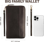 Travel Document Organizer - RFID Passport Wallet Case Family Holder Id Wristlet