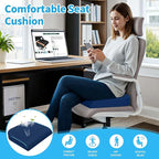 TranquilRelax Large Seat Cushion, Memory Foam Cushion for Long Sitting Hours on Office Chair, Home & Car, Non-Slip Chair Pad for Relieving Back & Sciatica & Hip & Coccyx Pain (Blue)
