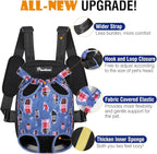 Pawaboo Pet Carrier Backpack, Adjustable Pet Front Cat Dog Carrier Backpack Travel Bag, Legs Out, Easy-Fit for Traveling Hiking Camping for Small Medium Dogs Cats Puppies, Medium, Denim Blue