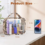 Wedama Clear Toiletry Bag, 2 Pack Clear Makeup Bags with Handles, Large Travel Bags PVC Cosmetic Bag for Women and Men, Carry on Airport Airline Compliant Bag, Leopard Print
