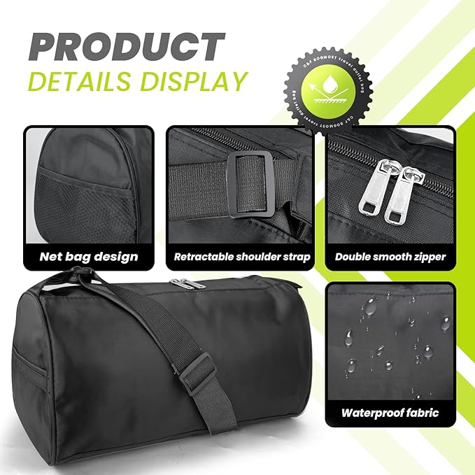 C&F BOGMOST Small Travel Duffel Bag with Shoe Compartment Foldable Waterproof Gym Bags for Gym Beach Swim Men Women Duffle Bags Lightweight Oxford Cloth Sports Bag-Fluorescent Green