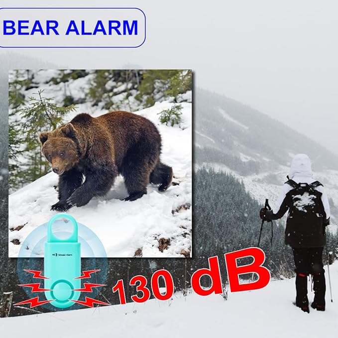 2 Pack Personal Safety Alarm 130db User-Replaceable Battery SOS Emergency Loud Sound Siren Keychain Alert for Women, College Students, Children, Night Runner, Hiking, Camp, Bear Alarm. Aqua