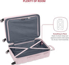 SwissGear 7366 Signature Hardside Expandable Luggage with Spinner Wheels, TSA Lock, Pink, Checked-Medium 23-Inch