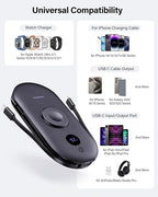 10000mAh Power Bank for iPhone 17 Pro/17/Air/16/15, Portable Charger for Apple Watch, for AirPods, iPad, Beats Studio Pro and More Phones, Tablets, Headphones, Built-in AC Wall Plug and Cables