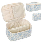 OCHEAL Makeup Bag Set, Portable Travel Makeup Bags Cosmetic Organizer Bag for Women Cute Floral Cosmetic Pouch Large Capacity Make up Bag Toiletry Bags with Divider and Handle-Floral