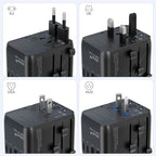 Hichain International Power Adapter 35W, Universal Travel Adapter 7-in-1 Worldwide Plug Power International Charger for Business Travelers Vacationers, Fast Charging for iPhone 17/16, Tablets, GoPro