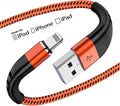Essri 2Pack for iPhone Charger Cord 10FT, Lighting Cable 10 Feet to USB Charging Cable, Nylon Braided Charging Cord 10 Foot Compatible with iPhone 14 13 12 11 X XS XR 15 Pad -Orange
