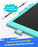 TEKFUN LCD Writing Tablet for Kids, 10-inch Coloring Drawing Pad, Mess Free Doodle Board, Airplane Travel Toys for Boys and Toddlers, Gifts for 3 4 5 6 7 8 Year Old Girls(Green)