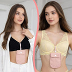 Undercover Bra Wallet, Hidden Travel Pouch with Adjustable Elastic Strap, Secret Stash Pocket for Passport, Credit Cards, Money and Valuables (Pink)