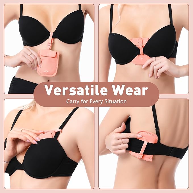 YOYI YOYI RFID Blocking Bra Wallet,Hidden Travel Pouch,Secret Stash Pocket - Credit Cards & Money & Valuables with Adjustable,Elastic Strap Suitable for All Bra Sizes