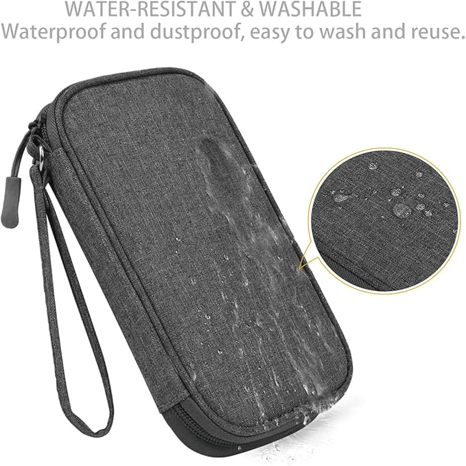 CAAORDKSO Electronic Organizer Travel USB Cable Accessories Case Bag, Waterproof Electronics Accessories Bag Organizer Case for USB, Cable, Cord, Charger, Phone, Power Bank, Earphone (Dark Gray)