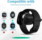 Maledan Charger Cable Compatible with Fitbit Sense/Fitbit Versa 4 Charger, Durable Replacement USB Charging Dock Stand Station Accessories for Fitbit Versa 4/Versa 3/Sense/Sense 2 Smartwatch Women Men