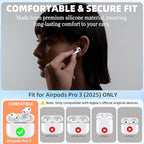 [5 Pairs] for AirPods Pro 3 Ear Tips Cover [Fit in Case], Soft Silicone AirPod Pro 3 Ear Cover Anti Slip Air Pod pro 3 Accessories Compatible with AirPods Pro 3rd Generation Earbuds 2025 (Black)