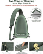 Capolo Sling Bag for Women Men Waterproof Crossbody Bags for Women Trendy Casual Fanny Pack with Convertible Shoulder Strap Chest Bag for Travel Hiking(Green, Medium)
