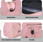 Forestfish Gym Bag For Women With Yoga Mat Holder & Shoe Compartment & Wet Dry Storage Pocket & Adjustable Strap