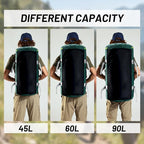 MIER Large Duffel Backpack Sports Gym Bag with Shoe Compartment, Heavy Duty and Water Resistant, Green, 90L