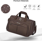 Hanke Large Capacity Travel Duffel Bag, Carry On Luggage with 12 Pockets, 17 Inch Laptop Compartment, Wet Dry Separation & Independent Shoe Bag, Lightweight Foldable Duffel Bag for Women Men（Coffee）