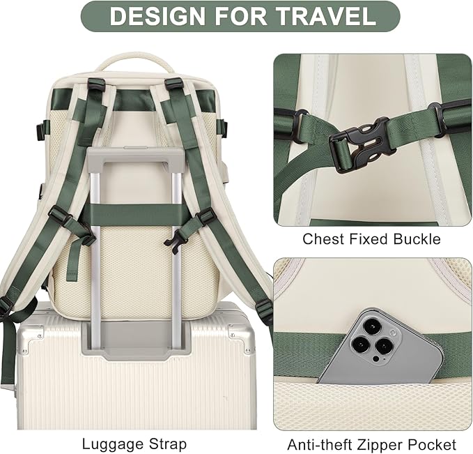 coofay Large Travel Backpack For Women Men Airline Approved Carry On Backpack Flight Approved Waterproof Sports Luggage Backpack Casual Daypack Hiking Backpack