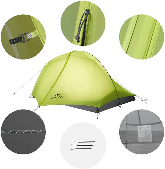 Naturehike Star Trail Ultralight Backpacking Tent, 2.3lb One Person Tent, 2.76 lb 2 Person Tents for Camping