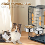 Dog Crate Bowl,2 Pack Metal Dog Water Food Bowl No Spill,Hanging Dogs Bowls for Kennel,Dogs Crate Water Feeder,Stainless Steel Kennel Bowls Mountable for Cats Bunny Ferret Bird
