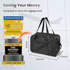 Small Gym Bag 14 Inch Duffel Bag for Women & Men,Waterproof Travel Sports Bags,Mini Gym Duffel with Bottle Holder,Foldable Lightweight Carry On Duffle-Black