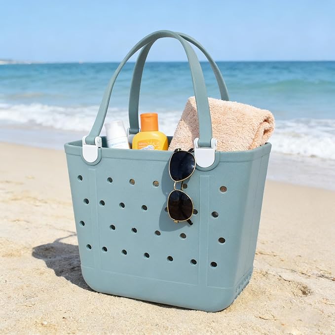 Lightweight Extra large Rubber Beach Bag Small mini Tote Bag for Gym Waterproof medium Open Handbag for Pool Sports
